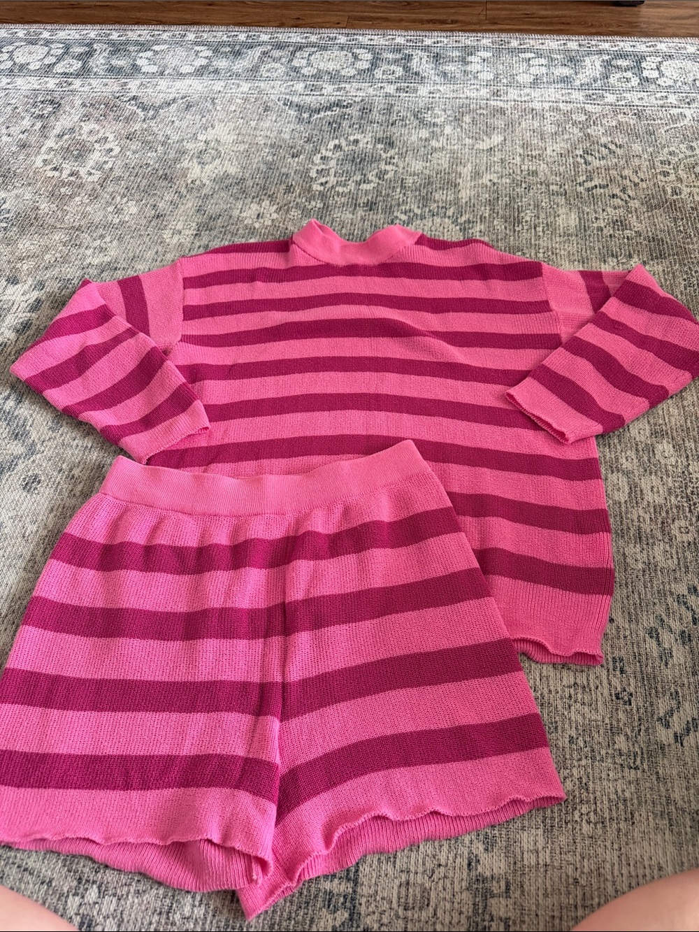 Striped sweater short set